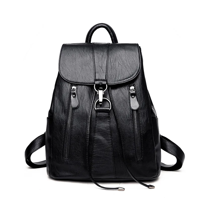 

shoulder bag ladies bag European and American retro-style soft PU leather bucket bag recreational backpack