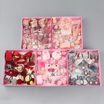 

18Pcs/Set Fashion children's Hair ring Headwear DIY Handmade Baby Gift Korean Style Children Photo Props Cloth Cute Cartoon
