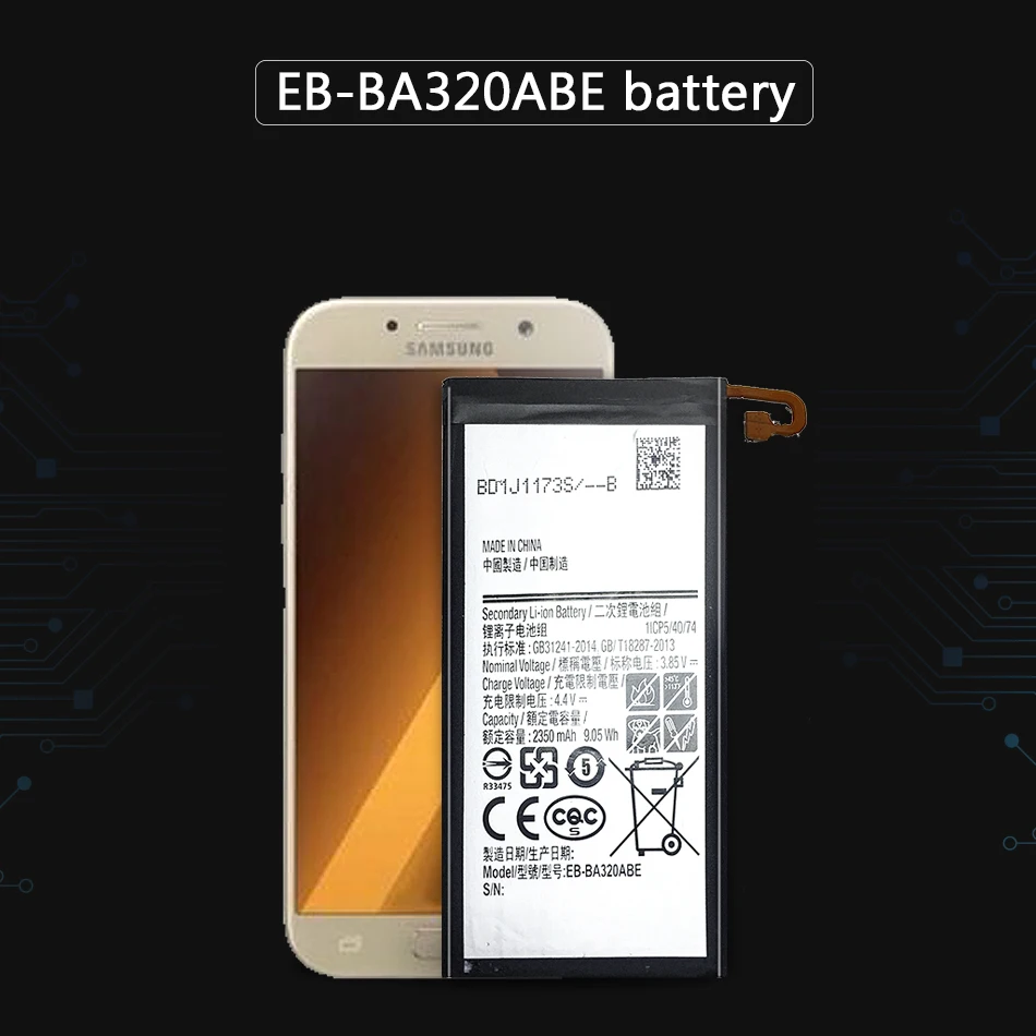 Батарея мобильного телефона для Samsung Galaxy A3 a320 A320F SM-A320F EB-BA320ABE 2350mAh литий-ионная литиевая батарея