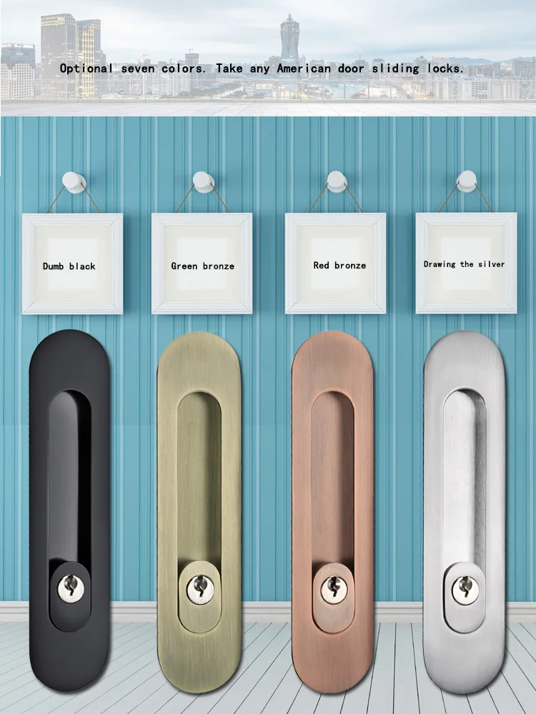 TOPKNORR Sliding Door Invisible Interior Door Lock Sliding Door Kitchen Bedroom Balcony Hook Lock Furniture Accessories