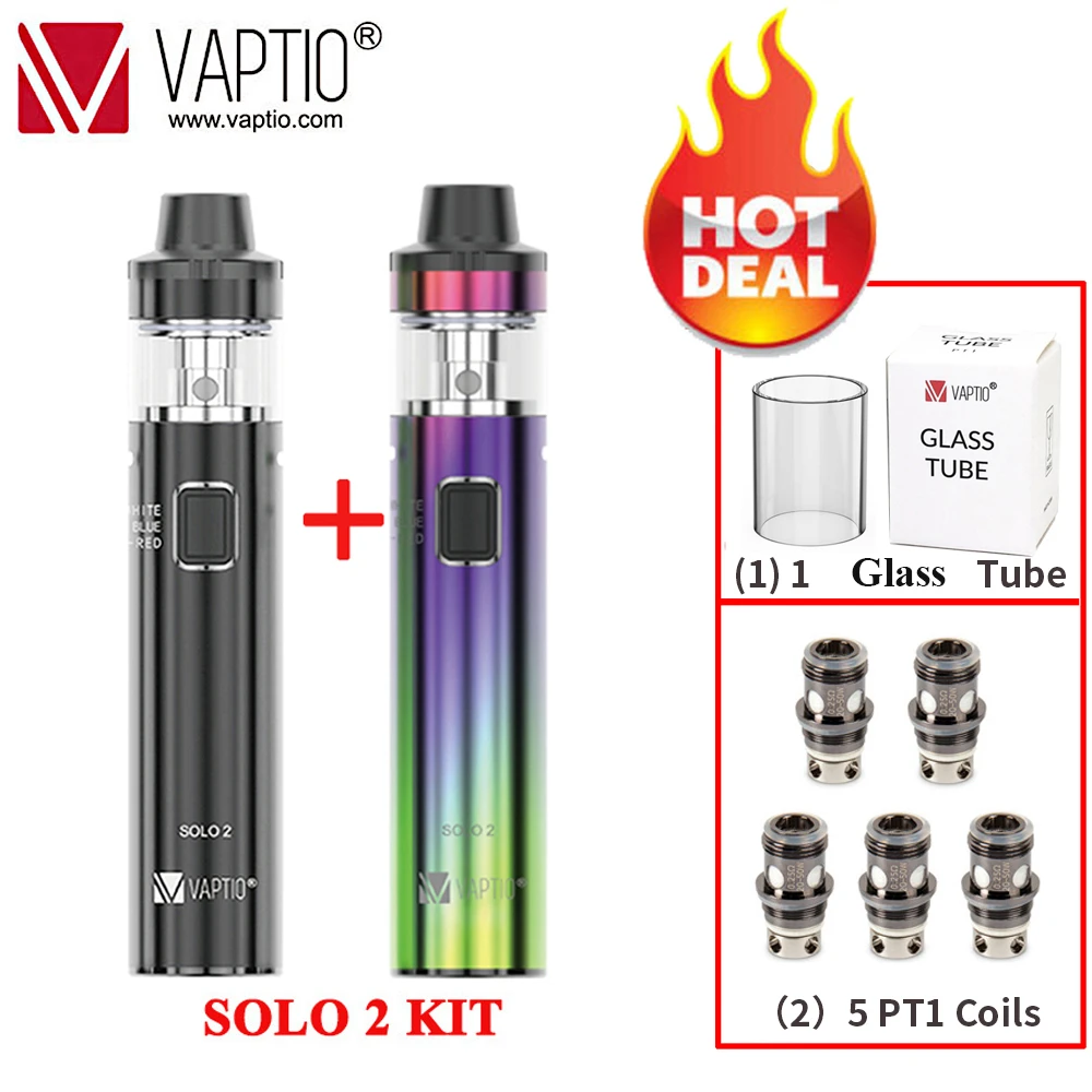 5 bobinas y 1 cristal gratis Kit de vapeo Solo 2, KIT de iniciación con batería integrada de 3000mAh, 2,0/4,0 ml, vaporizador de cigarrillo electrónico