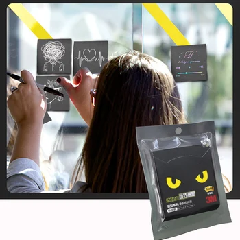 

1 or 2pads/pack black stickers notes 60pages /pad postit note paper notice stickers post Message note office 3M post it 654S