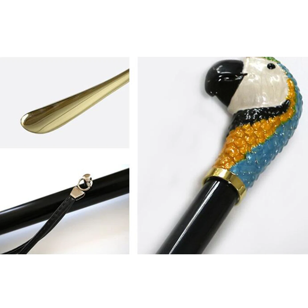 Long Metal Shoe Horn with Schima Wood Handle & Solid Brass Animal Horse Head Long handle luxurious metal shoe horn