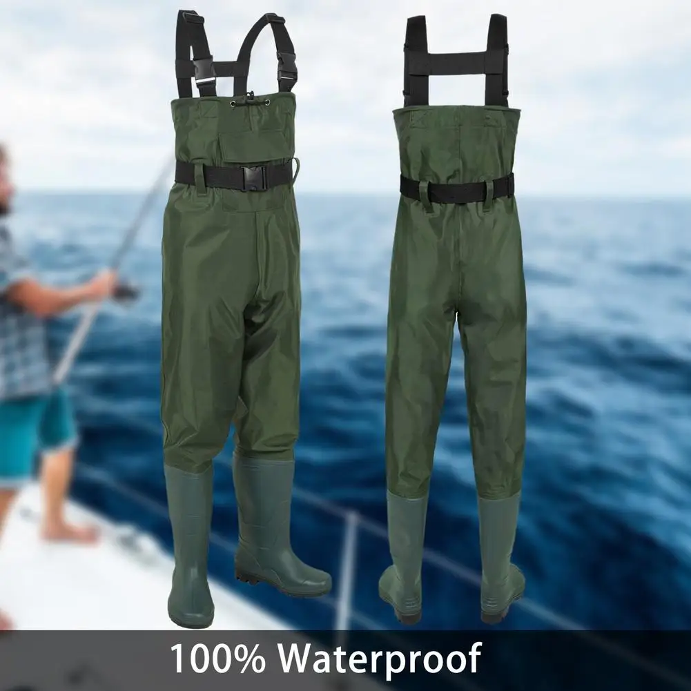 Comfortable Fishing Wading Pants Suit Waterproof PVC Fishing