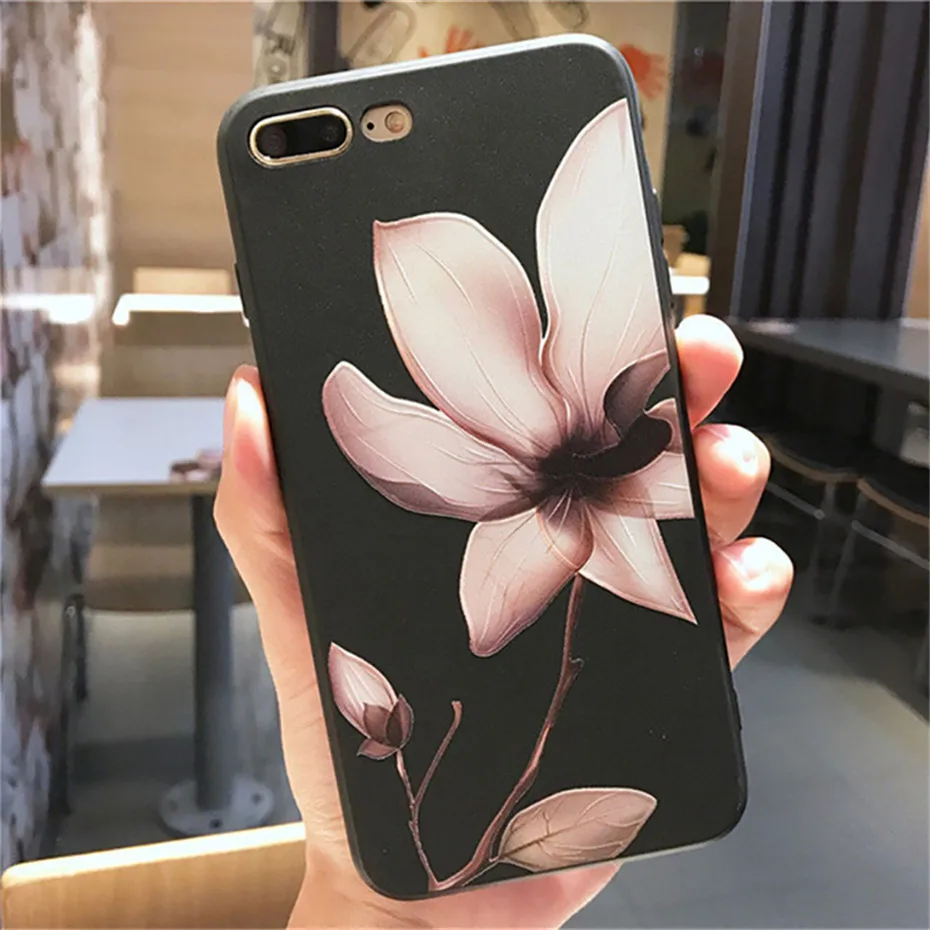 MOUSEMI Luxury 3D Silicone Case For iPhone 6 7 6S 8 Plus 5S SE X XS MAX XR Shockproof Flower Phone Case For iPhone 6 7 Case Girl (1)