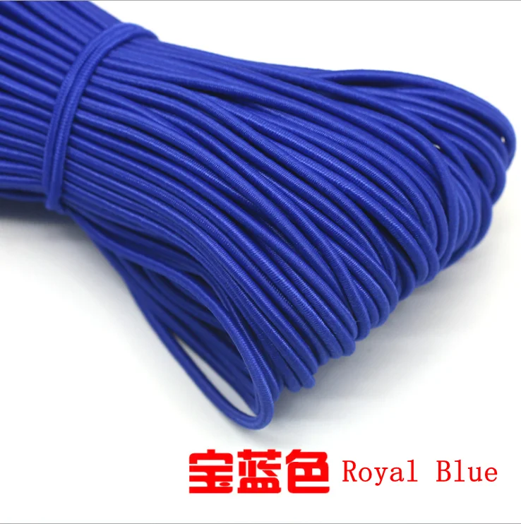 10 м/лот, 24 цвета, высокое качество, 3 мм, цветная круглая эластичная повязка, резиновая эластичная веревка, ювелирные браслеты, веревка для улицы, веревка, E-2 - Цвет: Royal blue