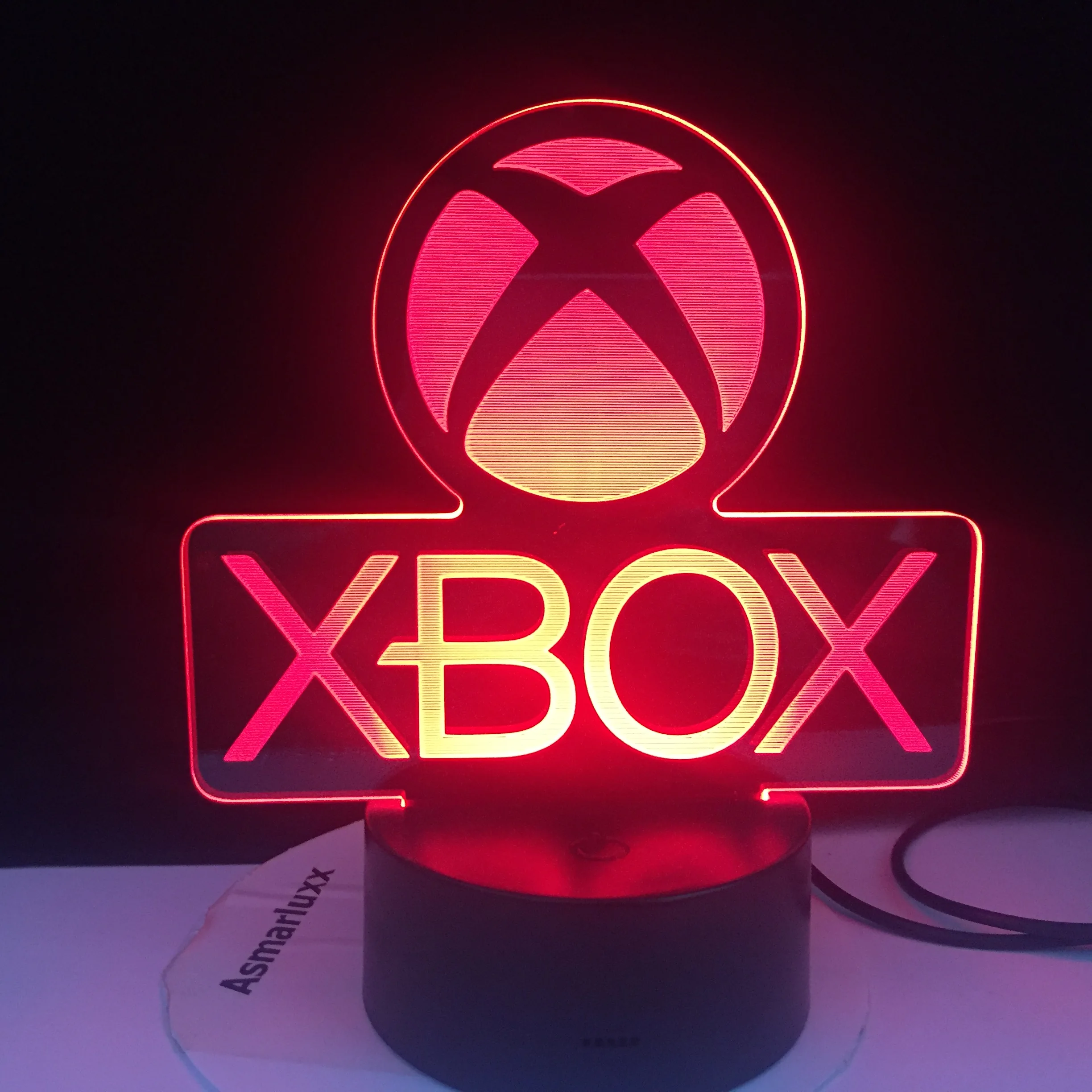 Lampara LED Xbox Logo Cambia Color USB Luz Nocturna