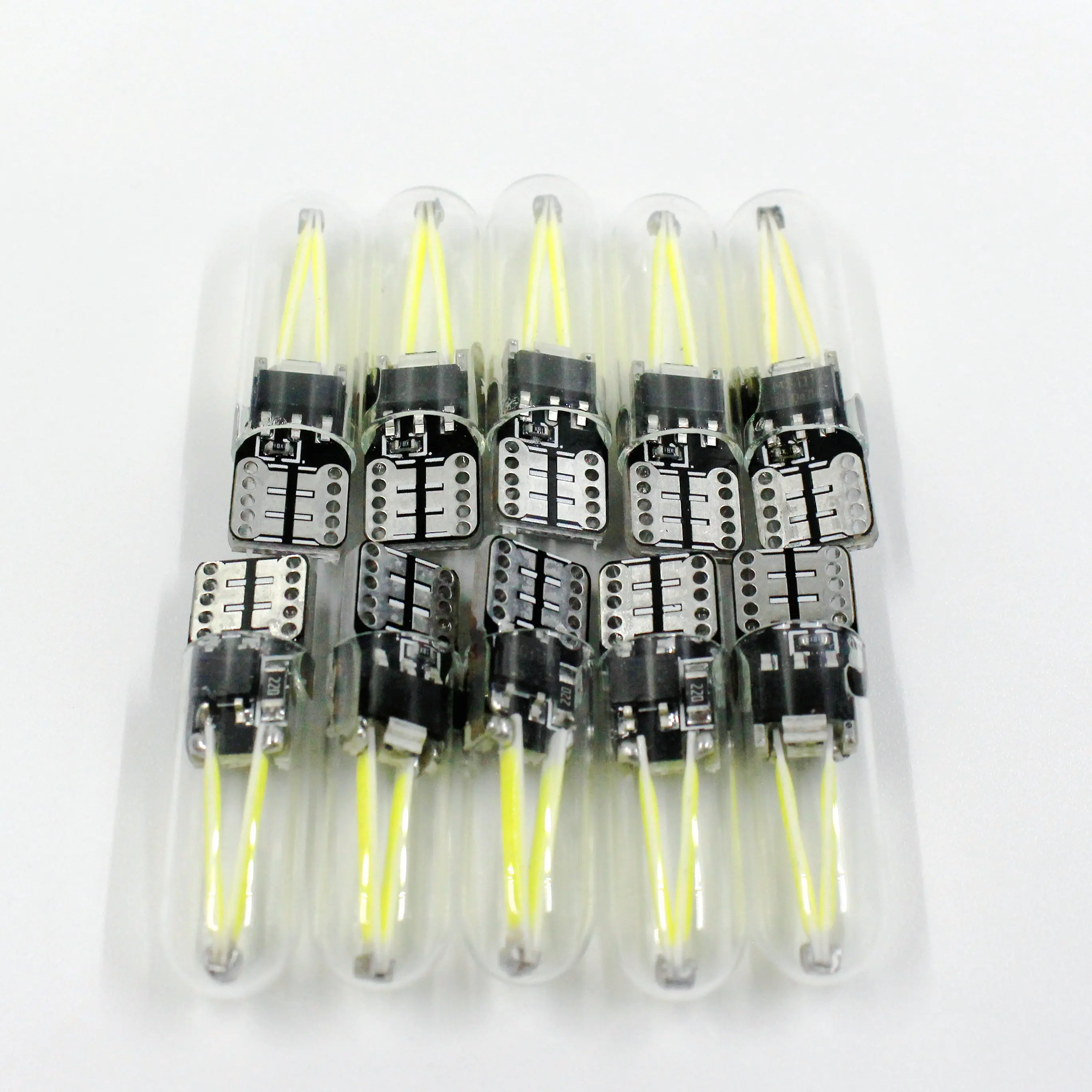 

10PCS Super Bright White LED Car Light W5W T10 COB Glass Light 12V