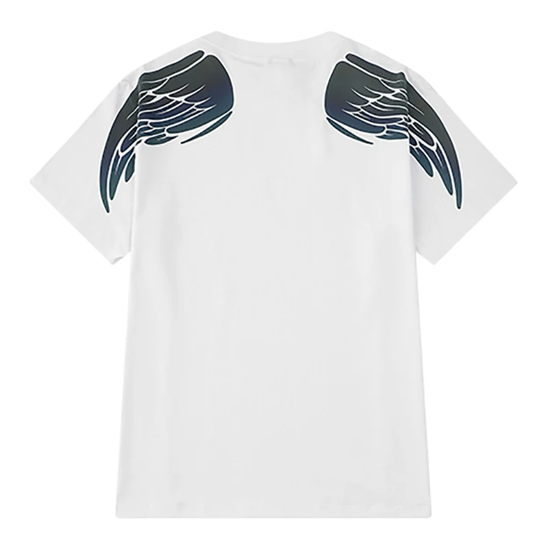 Mirecoo Men T shirts Reflective Wings T-shirts Men Harajuku Fashion Casual High Street Loose Funny Top Tee Streetwear Summer