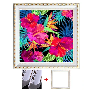 

ARMYQZ 5D Frame 5D Diy Diamond Painting Flower Rhinestone Picture Square Art Round Diamond Embroidery Cross Stitch