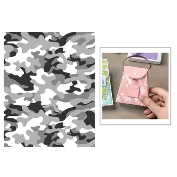 

2020 New Rectangle Camouflage Graffiti Frame Background Embossing Stamps For and Scrapbooking Card Making No Metal Cutting Dies