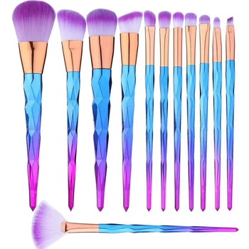 

12pcs Kabuki Style Makeup Brush Set Gradient Diamond Brush Kits Powder Foundation Eyeshadow Highlight Blush Cosmetic