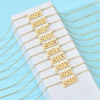 

Personalized Necklace Custom Year 1980 1981 1982 1983 1984 1985 1986 1987 1988 1989 Pendant Necklace Jewelry For Women