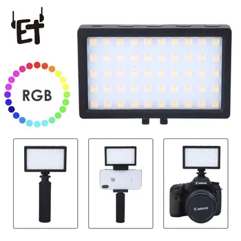 

ET Handheld RGB Camera Light w/Cold Universal LED Video Light On Camera Photo Light Color Adjustable Easy Install Studio Light