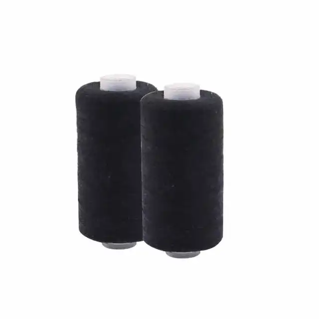 D&D 500M Strong and Durable Sewing Threads for Sewing Polyester Thread Clothes Sewing Supplies Accessories White  Black 2pcs Black