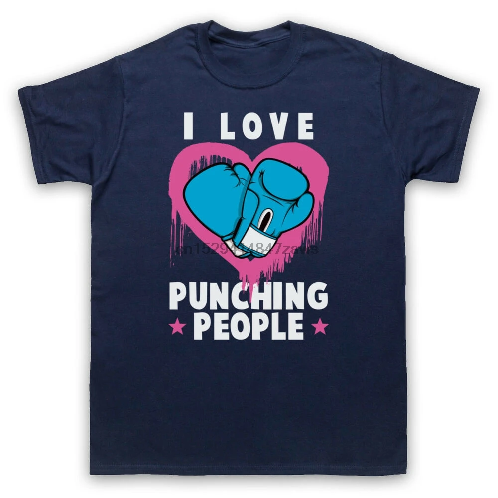 I LOVE PUNCHING PEOPLE BOXING SLOGAN FUNNY COMEDY JOKE MENS WOMENS KIDS T-SHIRT |