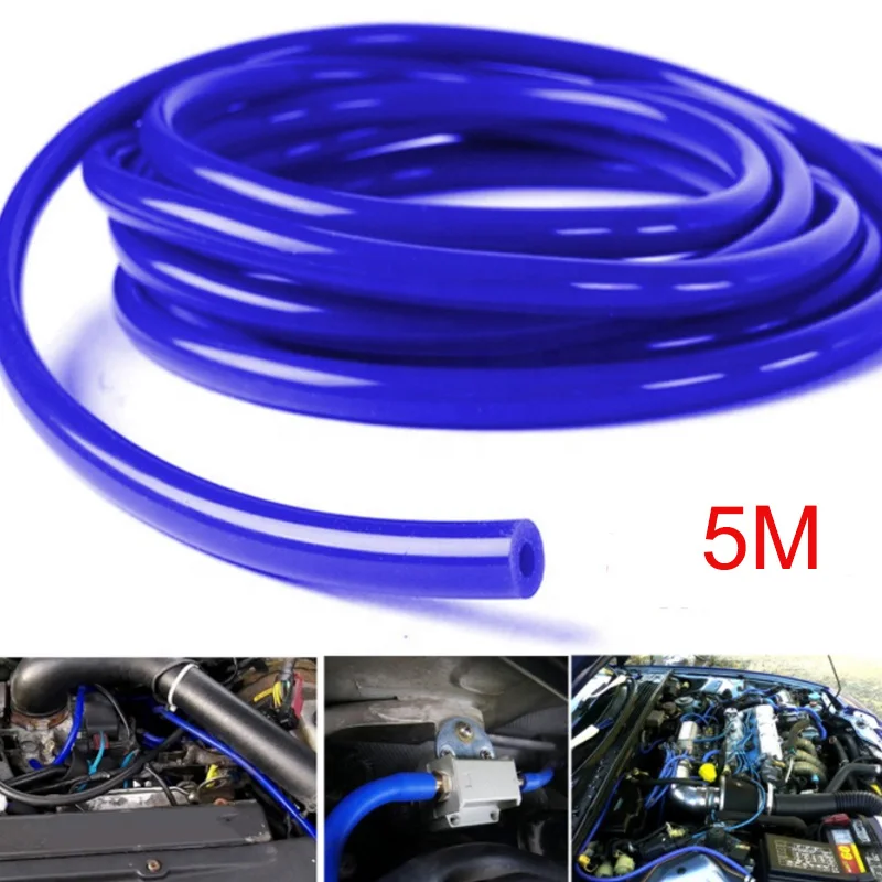 Silicone Hose 5M Silicone Vacuum Tube Hose Silicon Tubing Universal 3MM 4MM 6MM 8MM Blue Black Red Yellow Auto parts Car Accessories