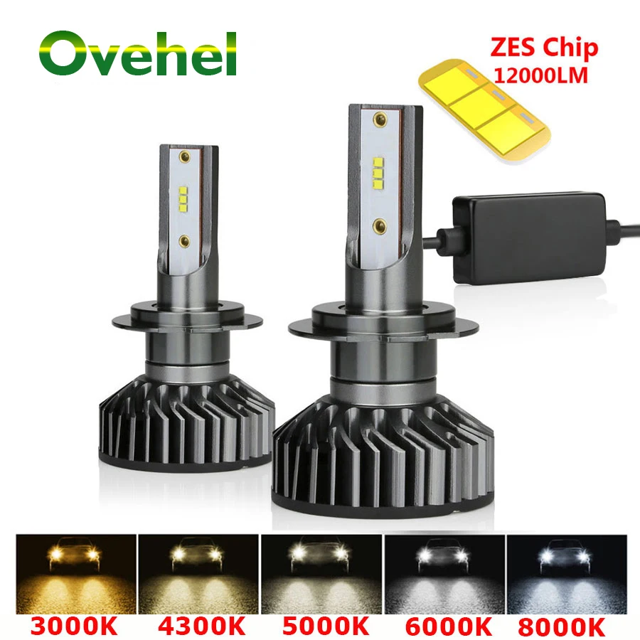 

Ovehel H7 LED ZES 12000LM Canbus H4 Led Headlight H11 H8 H1 H3 HB3 9005 9006 LED HB3 Headlight Car Light 72W 80W 6000K 12V