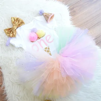

1 Year Birthday Dress Baby Girl Unicorn Party Tutu Dress Newborn Baby Girls Outfits Toddler Girls Infant Clothing 12 Months
