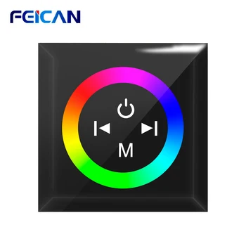 

FEICAN LED Controller RGB LED Strip Light Wall Mount Touch Control Panel RGB Full Color LED Dimmer For SMD 5050 3528 LED Strip
