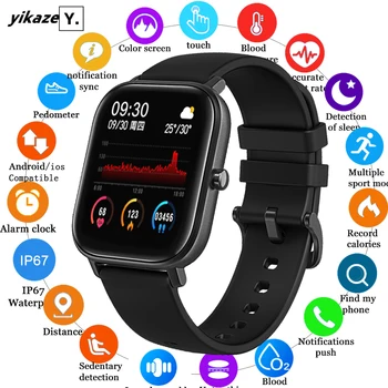 

Bluetooth Smart Watch Men Women Waterproof Blood Pressure Heart Rate 1.45 Inch Full Touch SmartWatch Fitness Tracker for Android