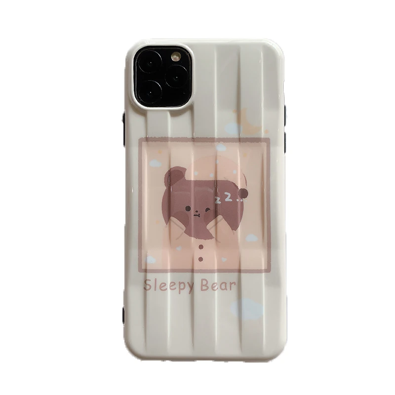 Мультяшный сонный медведь чехол для телефона с кроликом для iphone 11 11Pro Max XS Max X XR 7 8 Plus задняя крышка модные чехлы IMD Capa Coque