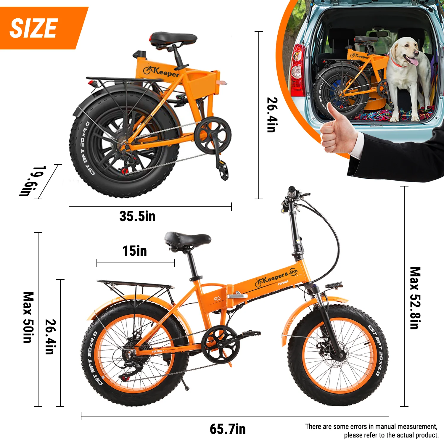 Electric bike mountain e bike 500w folding 20 inch Fat Tire Adults Mens Womens bicycle