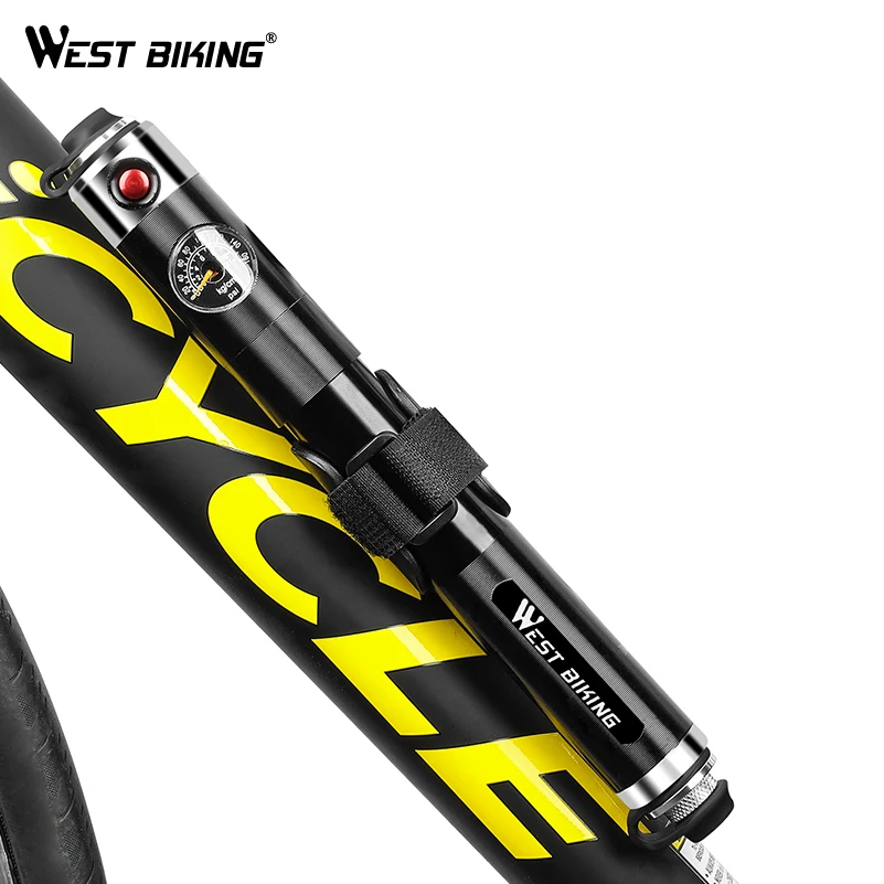 WEST BIKING Портативный велосипед манометр насоса высокое Давление ручной насос