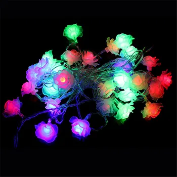 

Valentine's Day Romantic Rose LED String Lights EU Plug Christmas String Light Wedding Party Night Lights Chains of Light Decor