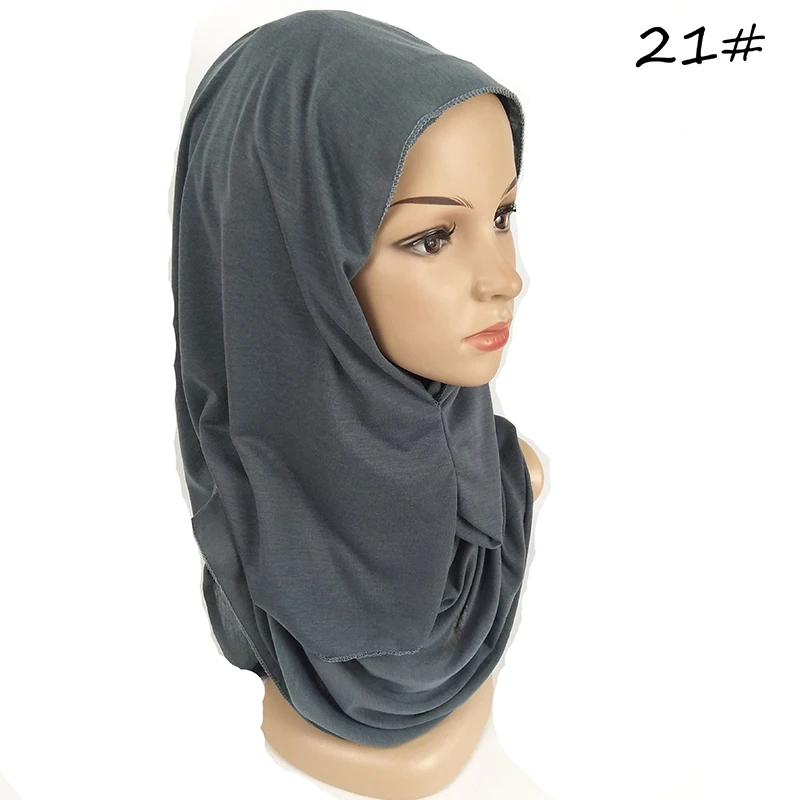 Джерси двойной Петля мгновенный хиджаб мусульманская женская шаль хлопок медаль исламский готов носить хиджабы два отверстия легко шарфы