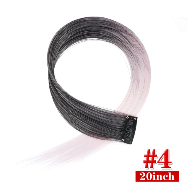 Clip in Hair Extensions Highlights Straight Long Hairpiece Hair Accessories for Girls Women Kids Doll Hair Pieces Wigs Pieces 4