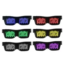 Магия Bluetooth светодиодные очки для вечеринок приложение Управление щит светящиеся очки USB зарядка DIY приложение Управление многоязычные быстрая светодиодной вспышкой