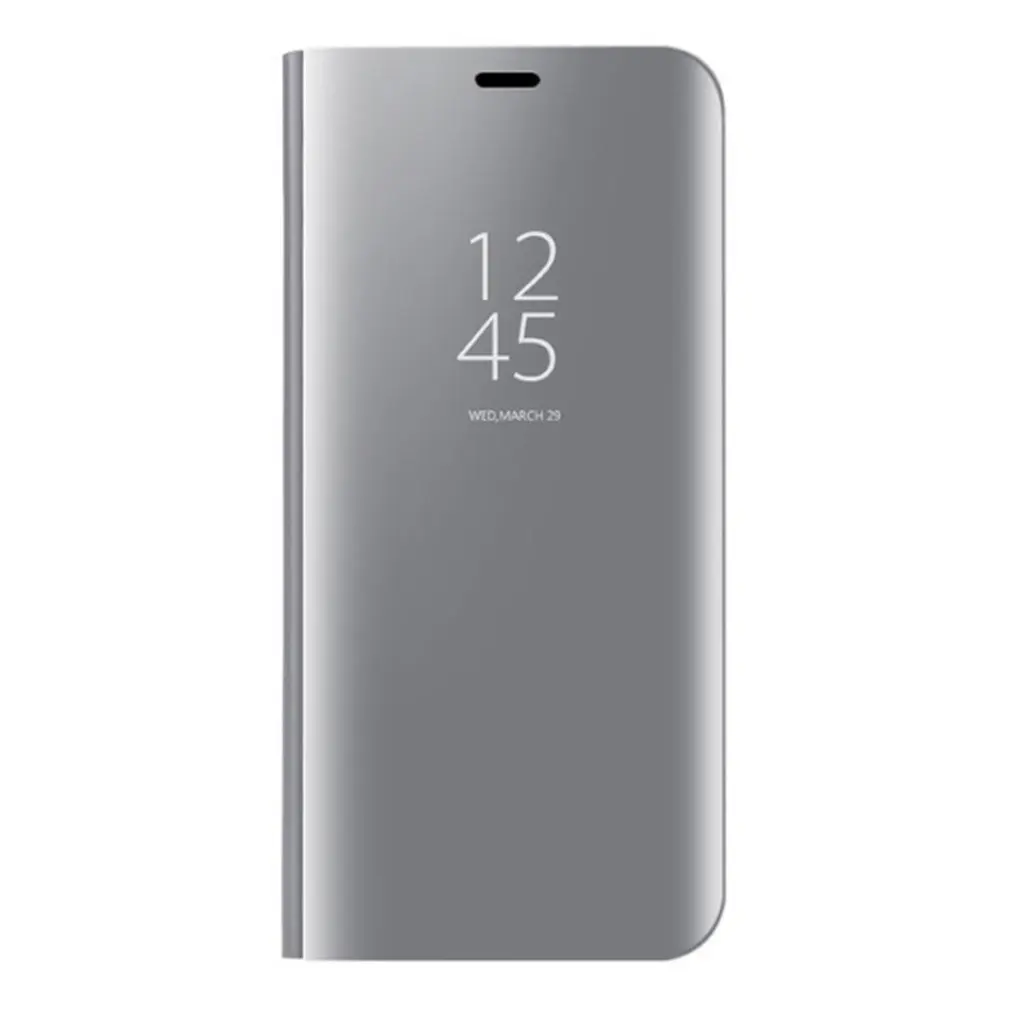 Подходит для samsung J8/J7/J6/J6 Plus/J4/J4 Plus/J2Pro мобильный чехол Смарт зеркальный защитный кожаный чехол - Цвет: J6 Silver