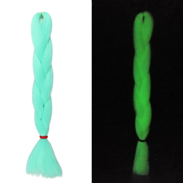 Ombre Glowing Luminous Luxury Synthetic Jumbo Braids Florescent Shining Hair In The Darkness  24inch 100G G- 1- 3