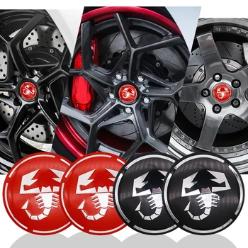 

4pcs Car styling Scorpion car emblem Wheel Center Hub Cap badge covers for FIAT abarth 500e punto bravo fiat 124 125 125 500 695