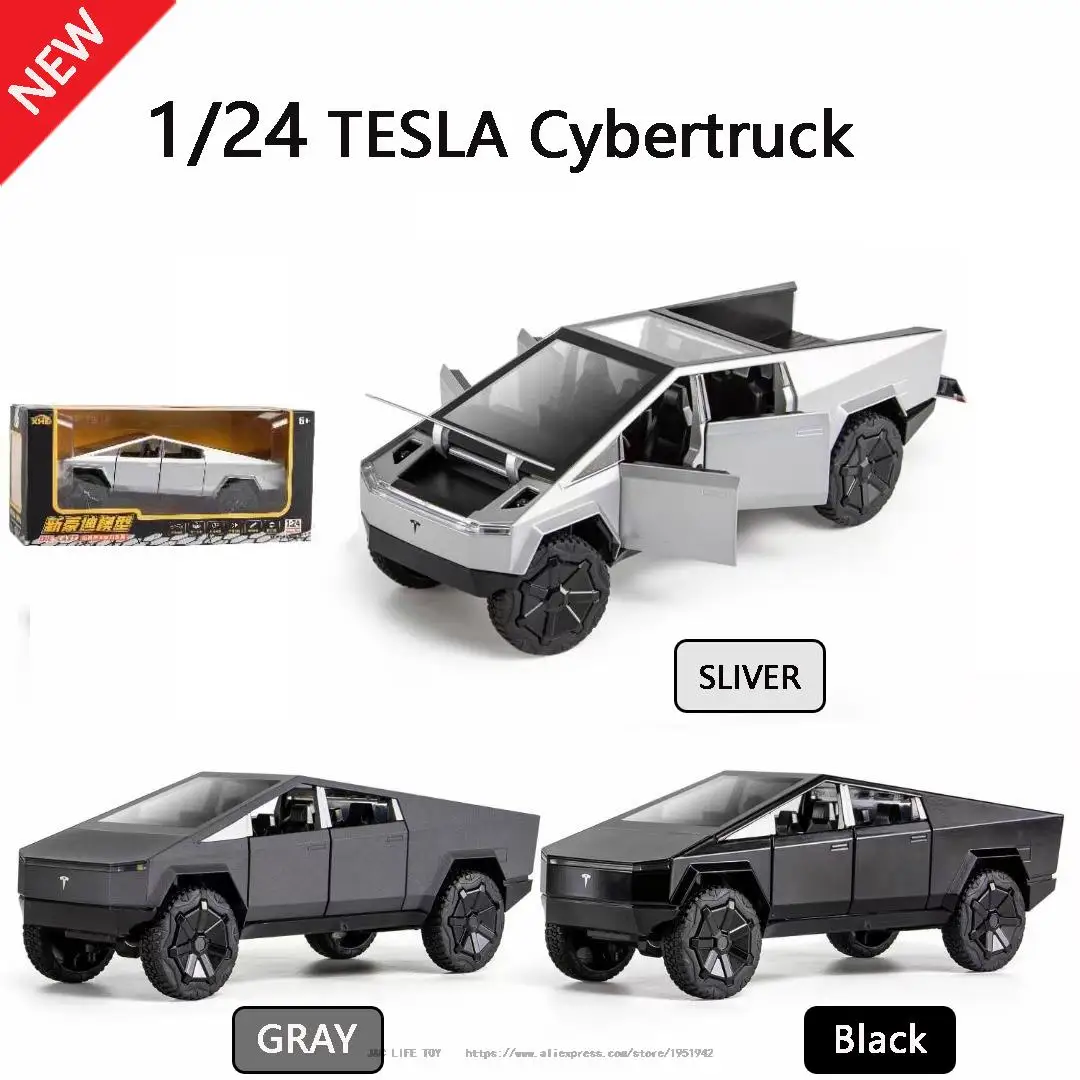 NEW 1:24 Tesla Cybertruck Truck Alloy Car Model Diecasts & Toy Vehicles Toy Cars Kid Toys For Children Christmas Gifts Boy Toy