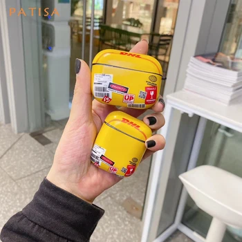

DHL Express 50th anniversary Edition Label Earphone Headset Case For Airpods pro yellow Wireless Bluetooth cover For Airpods 1 2