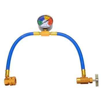 

Mayitr 1pc Car Auto Vehicle Air Conditioning Refrigerant Recharge Kit A/C R134A Hose Gas Gauge Accessories Parts Tool