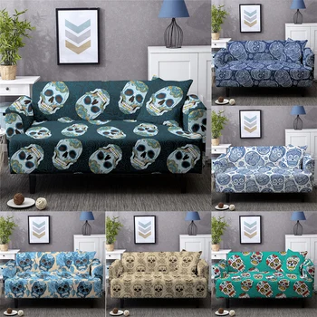 

Skull Pattern Slipcovers 1/2/3/4 Seat Sofa Cover Non-Slip Spandex Stretch Sofa Cover Furniture Slipcovers Anti Pet Cover