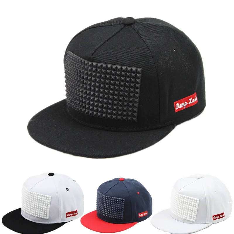 

High Quality White Cotton 3D Pu Glue Nail Baseball Cap Mens Hip Hop Snapbacks Caps Cool Street Dance Hat Adjustable Women Hats