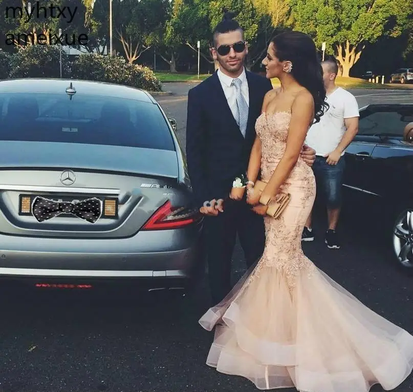 New Arrival Pink Prom Dresses Sleeveless Sweetheart Floor-length Sweep Mermaid Natural Tulle Backles Plus Size Custom Prom