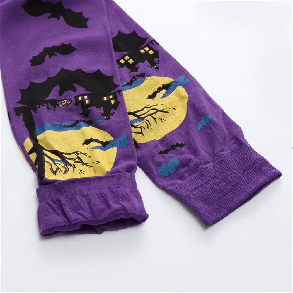 Женские носки skarpetki calcetines, забавные женские носки с принтом летучей мыши на Хэллоуин, Длинные хлопковые носки, носки для женщин