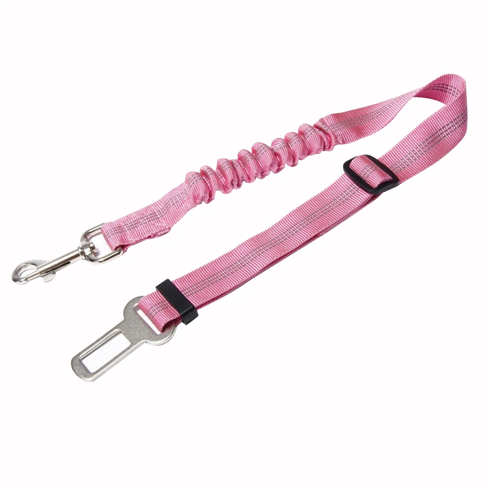Pink Прочный поводок для собак и кошек, нейлоновый ремень для автомобильного сиденья, ремень для питомцев, Светоотражающий Поводок для собак, поводок для путешествий, безопасность для прогулок, тренировочный поводок - Цвет: Pink