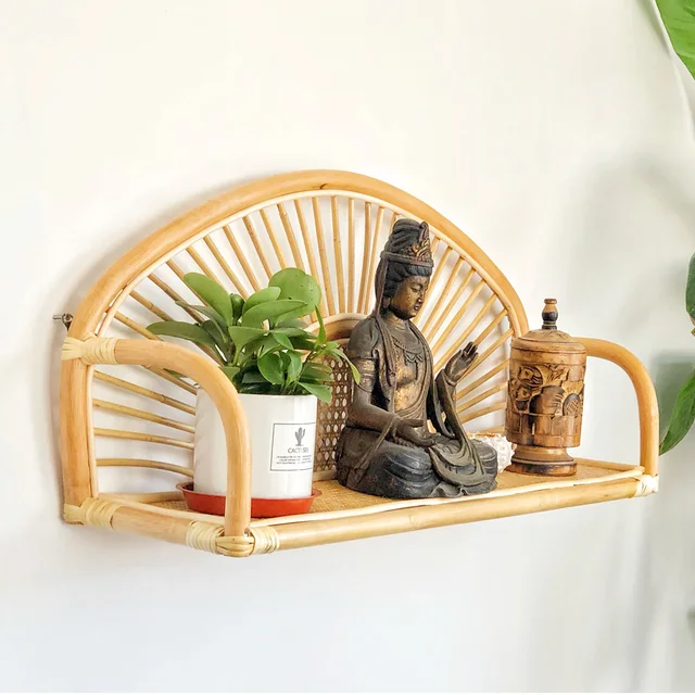 Rattan hanging wall shelf  3