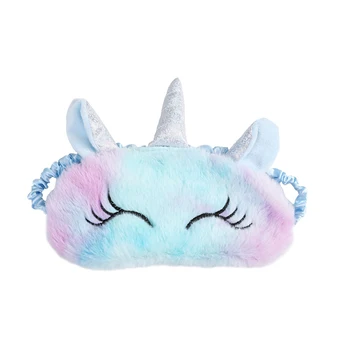 

Student Unicorn Eye Band Kids Cartoon Plush Eye Blindfold Fur Unicorn Sleeping Mask Travel Color Women Cute Eye Cover Girl Gift