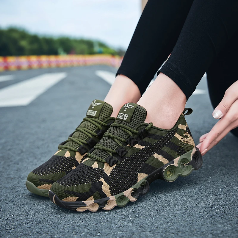 Zapatillas deportivas de camuflaje para hombre y mujer, zapatos transpirables, color verde militar, talla grande 34-44, 2023 _ AliExpress Mobile