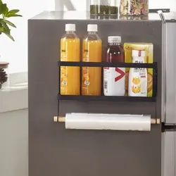 Многофункциональная Складная стойка для холодильника Магнитная перфорированная двойная Специальная подставка для домашняя кухонная для