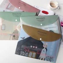 "Macchiato" Упаковка из 4 файлов, милая пластиковая папка для документов, обучение работа, сумка-Органайзер, школьная большая карманная сумка