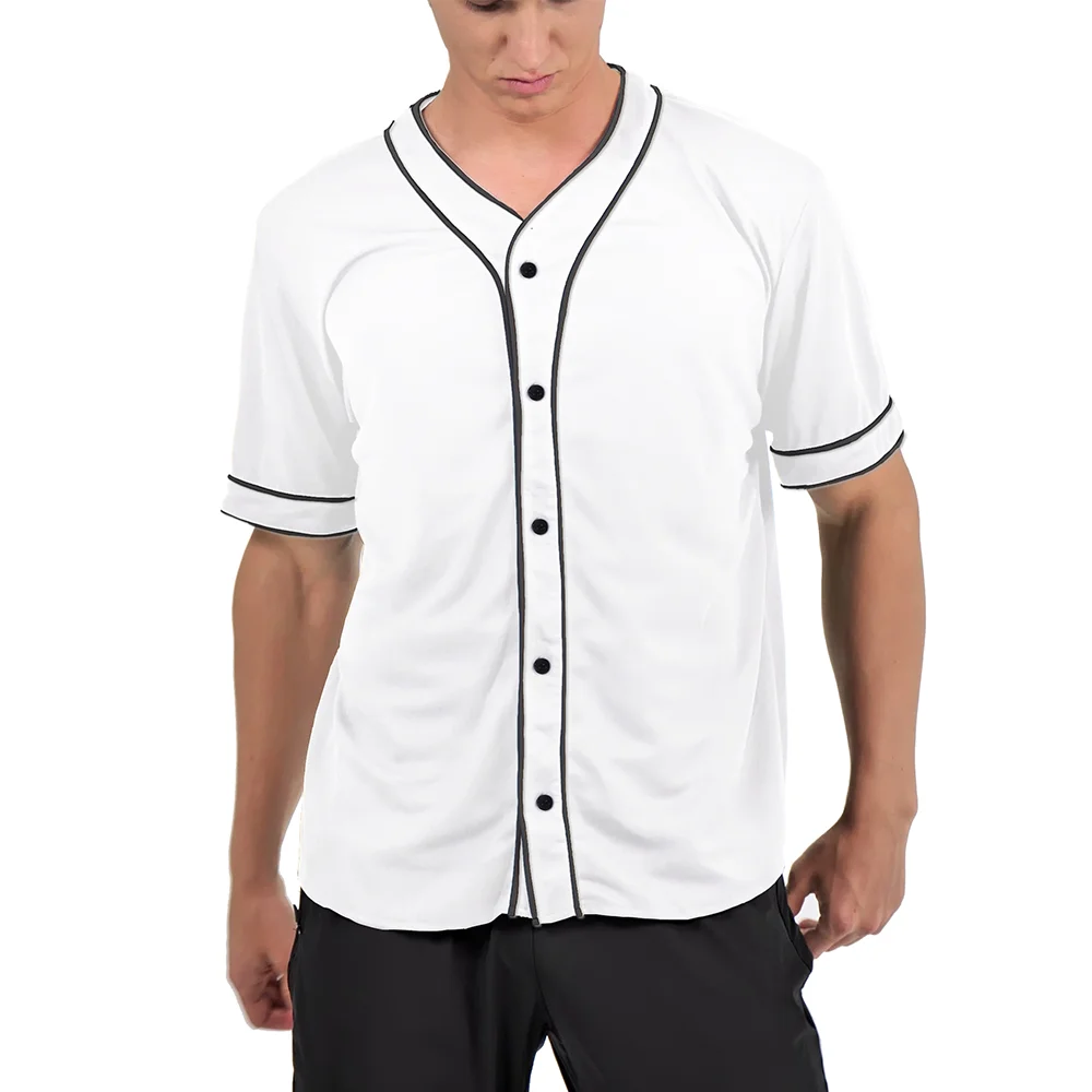 EALER BJ80 Series Mens Baseball Jersey Button Down Shirts Short Sleeve  Hipster Hip Hop Sports Uniforms