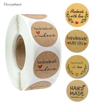 

1 Inch Kraft Paper Baked Diy Hand-made Roll Self-adhesive Label Sticker Baking Tools Gift Bag Decorations Cake Tools